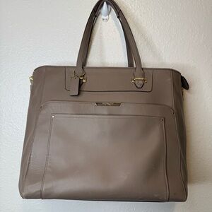 Coach Taylor Beige Leather and Suede Tote